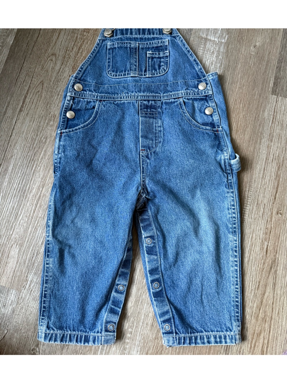 VTG 2003 GAP Denim Overalls Cargo Jeans Cotton Baby Size 18 - 24 Mo